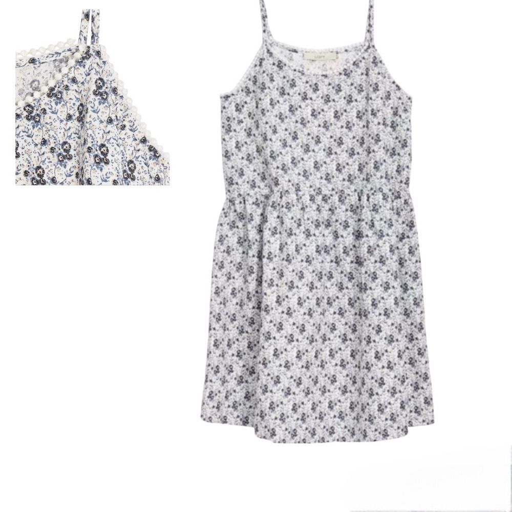 LOFT Sz XS Floral Lacy Strappy Swing Mini Halter Dress
